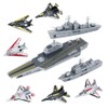 deAO Military Naval Aircraft Carrier Toy Play Set with Small