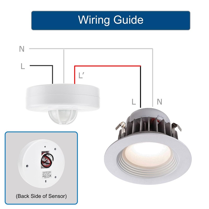 J.LUMI YCA1001 Ceiling Mount Motion Sensor Light Switch, 360 Occupancy