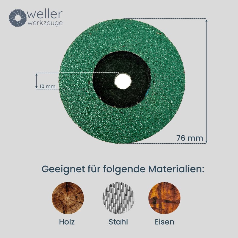 WELLERWERKZEUGE 15-Piece Accessory Set Diameter 76 x 10 mm Cutting