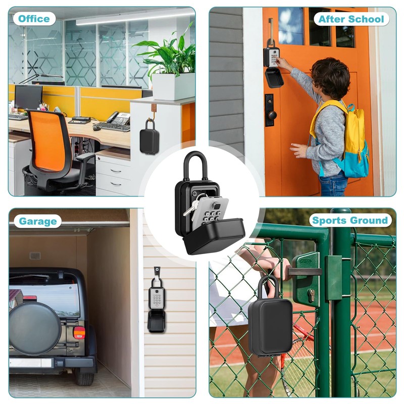 KTUEOV Key Safe with Number Code, 12 Digit Key Safe