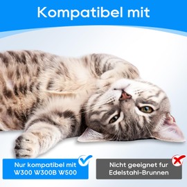 MyfatBOSS 8 Stück Filter katzentrinkbrunnen kompatibel mit Wopet 2L katzenbrunnen, Katzenbrunnen Filter für W300 W500 Wasserspender für Katze und Hunde Trinkbrunnen Filter