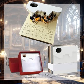 VOHESEA 3D Calendar 2025 Accessories - Magic Castle 2025 - Tear Off Pads & Sticky Notes - Desktop Ornament & Paper Sculpture - LED Weekly Calendar - Gift Idea