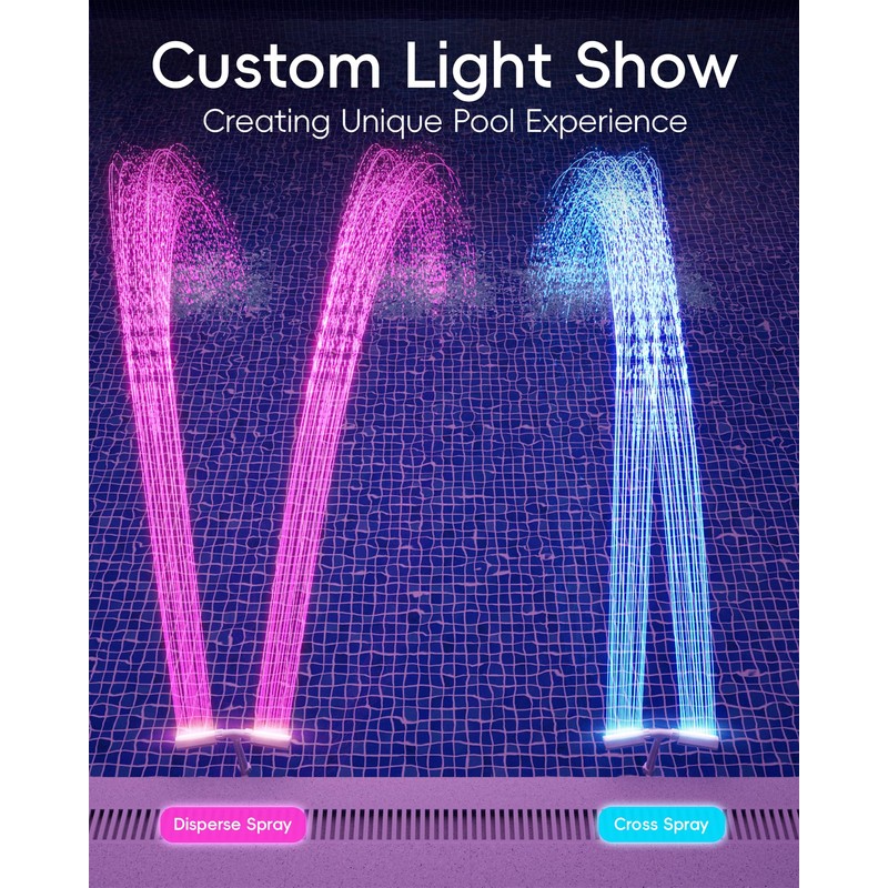 2025 Upgrade Higher Pool Fountain with Lights for Above Ground/Inground