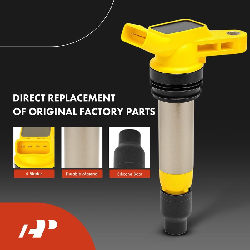 A-Premium Yellow Set of 12 Ignition Coil Pack and Iridium