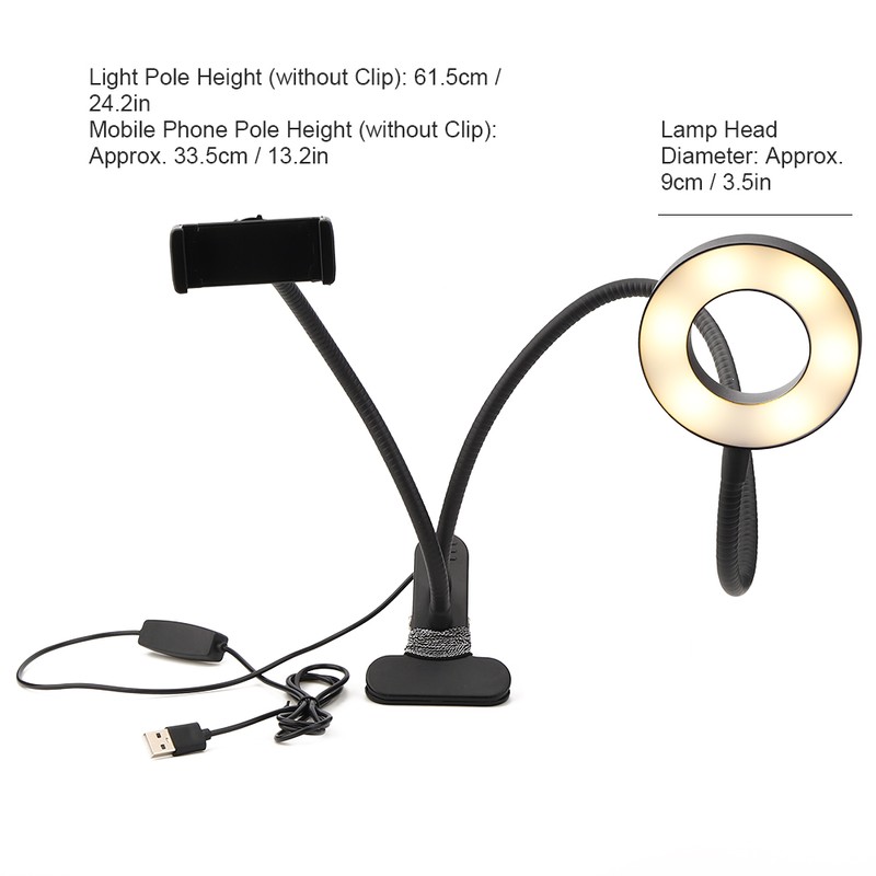 USB Powered Adjustable LED Fill Light Photography Light Phone Bracket