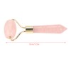 Natural Rose Quartz Welding Gold Metal Roller Massager Jade Beauty