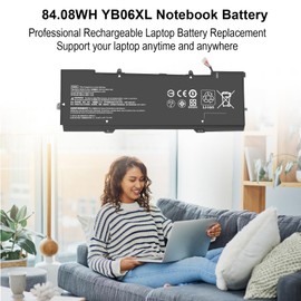 84.08WH YB06XL 928372-856 Laptop Battery for HP Spectre X360 Convertible 15-CH 15-CH0XX 15-CH011DX 15T-CH000 15-CH002TX 15-CH013TX 15-CH010TX 15-CH034NG 15-CH040NZ HSTNN-DB8H YB06084XL 928427-271