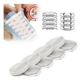 4 Pares Lazy Agujetas Sin Nudo Elásticas Hebilla