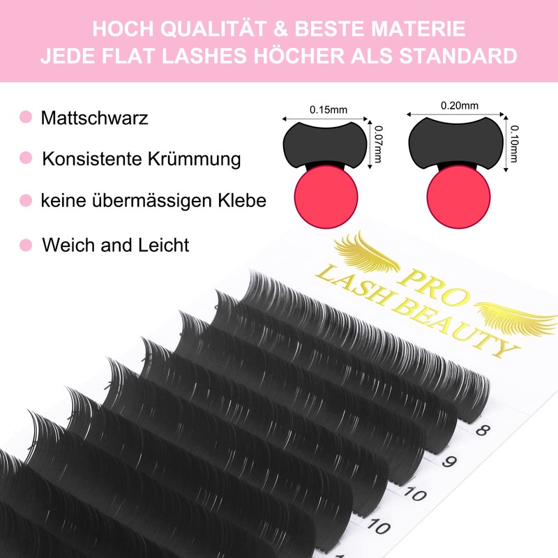 Flat Lashes, 0.15 0.20 Ellipse Flat Lashes, C CC D