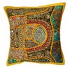 Rastogi Handicrafts Decorative Cotton Cushion Cover Embroidered Patchwork Cushion Cover