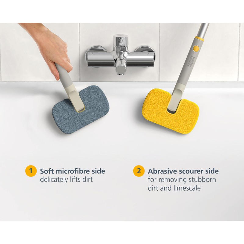 Joseph Joseph CleanTech 2-in-1 Bathroom Tub Shower Cleaning Scrubber with