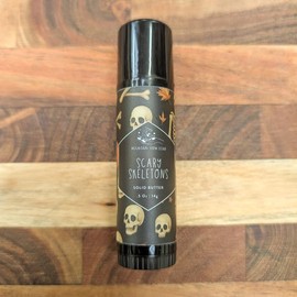 TRAVEL: Solid Body Butter For Dry Skin - Coconut Free - Body Care, Lotion - Mountain View Soap Unscented and Scent Sticks:_Scary Skeletons_SINGLE: Travel-Sized Stick