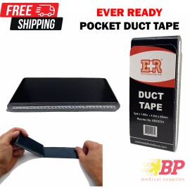 Ever Ready First Aid Flat Solid Pocket-Size Duct Tape 1.88" x 5yd - Black