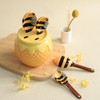 Sizikato 4pcs Porcelain Measuring Spoons with Base, Cute Ceramic Bee