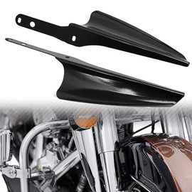 H RUO Front Fork Mount Wind Deflectors Windshield for Harley Touring Street Glide Electra Glide Road King CVO FLHT FLHR FLHX 1995-2023 2022 2021 Black
