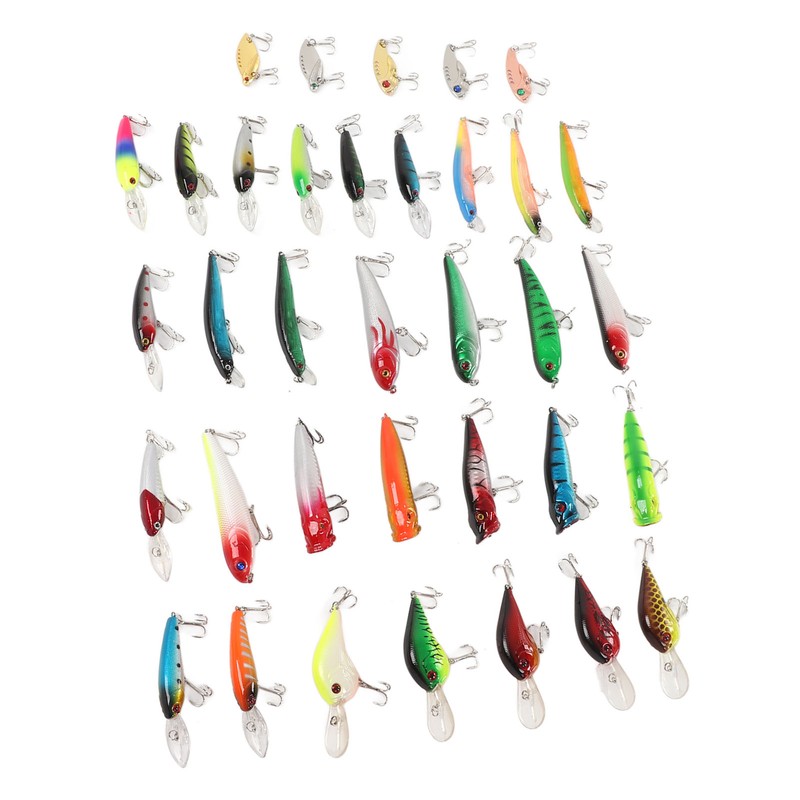 35Pcs Simulation Hard Bait Mixed Minnow Fishing Lure Kit Minnow