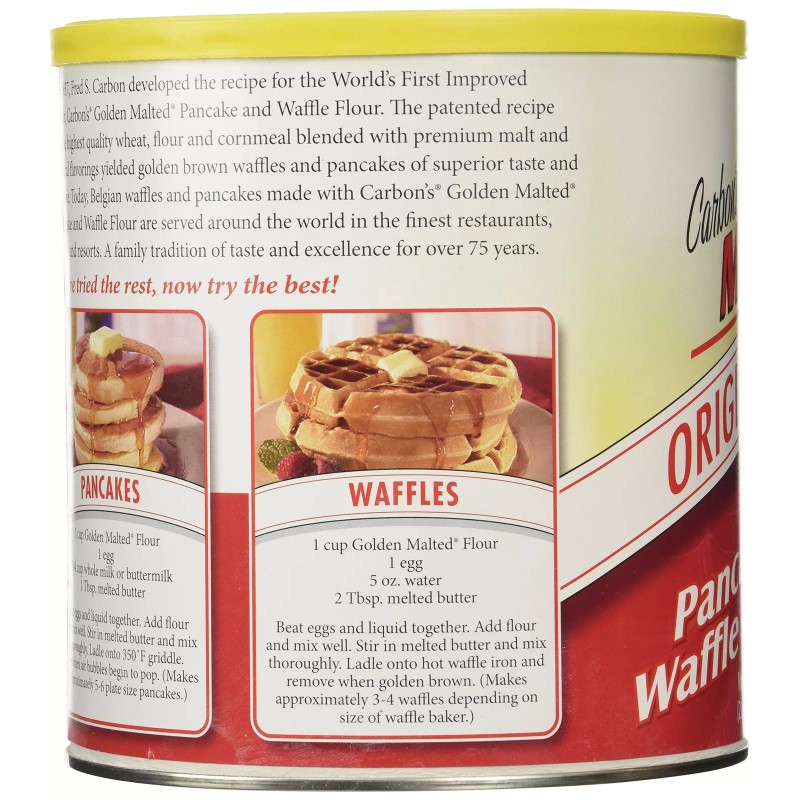 Golden Malted Waffle and Pancake Flour, Original, 33-Ounce Can
