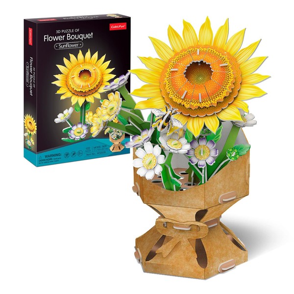 3d Puzzle Flower Sunflower | Diy | Bouquet Of Flowers