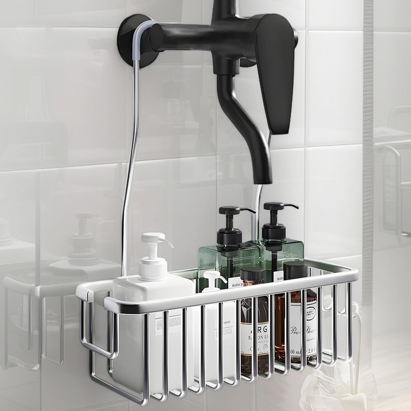 PZJFH Shower Caddy, Hook Design Shower Shelf，Strong Load-Bearing Capacity Shower，Bathroom