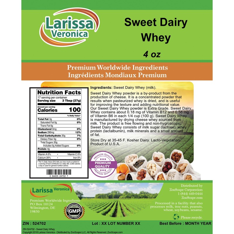 Larissa Veronica Sweet Dairy Whey (4 oz, ZIN: 524702) -