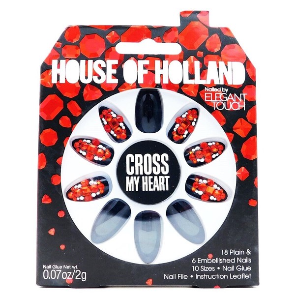 House of Holland Nailed by Elegant Touch  Cross my Heart Nails on Fleek: 24 n...