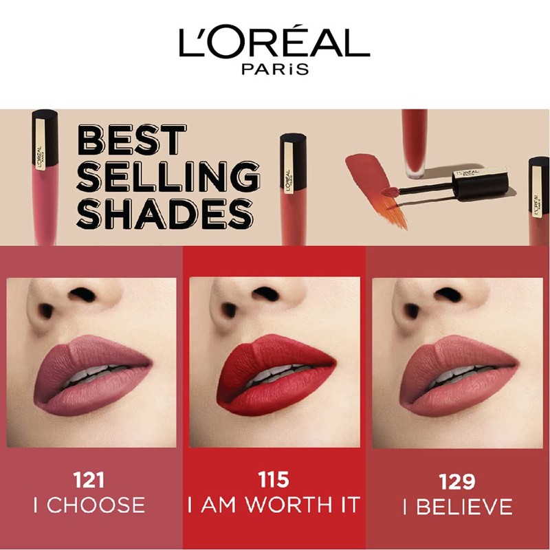 L’Oréal Paris Rouge Signature Liquid Lipstick, Matte, 146