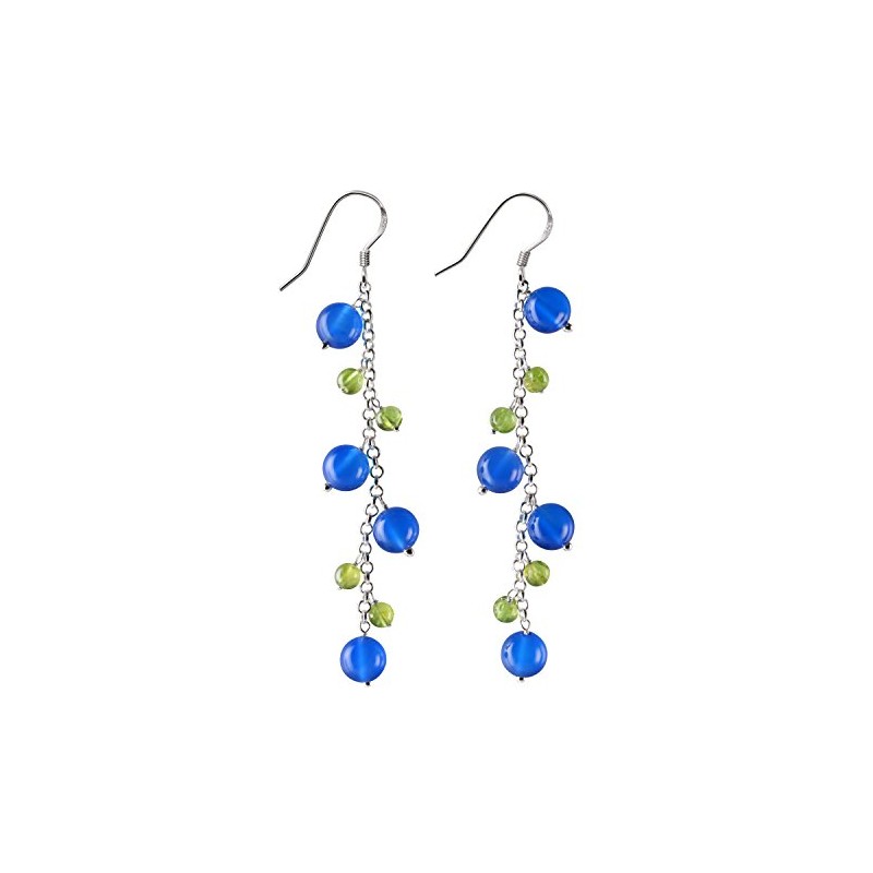 Franki Baker Pretty Blue & Green Chalcedony Gemstones & 925