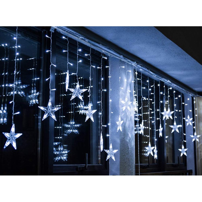 BLOOMWIN Light curtain star light chain curtain, USB 8 modes,