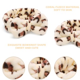 IVARYSS Makeup Headband, 6 Pcs Microfiber Soft Fuzzy Spa Headband for Washing Face, Cosmetic Facial Shower Head Wraps, Cute Colorful Bow Hair Band for Women and Girls (Color A)