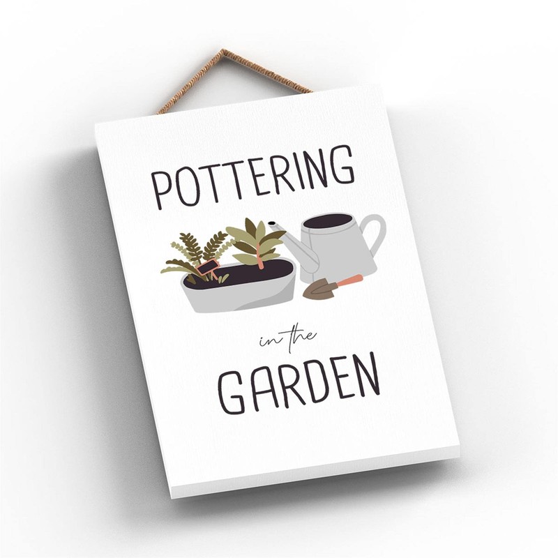 Global Designs Pottering Garden Theme Gift Idea Hanging Plaque