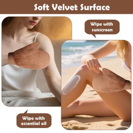 DAMIK Self Tanning Mitt for Skin: Fake Tan Glove Applicator Kit, Velvet Tanning Mitts for Body Face Application – Reusable Washable Beauty Tools Prevents hand staining