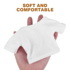 Toyvian Kids Bear Doll Cloth:2PCS Stuffed Animal T Shirts Tiny Shirt for Plush Bear, Doll White T Shirts Bear Accessories