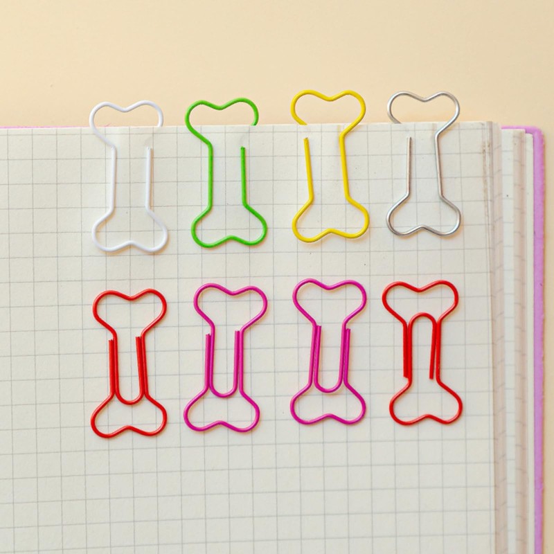 5WYOUKE Bone Shape 50 Pcs Paper Clip Zem Clip Cute