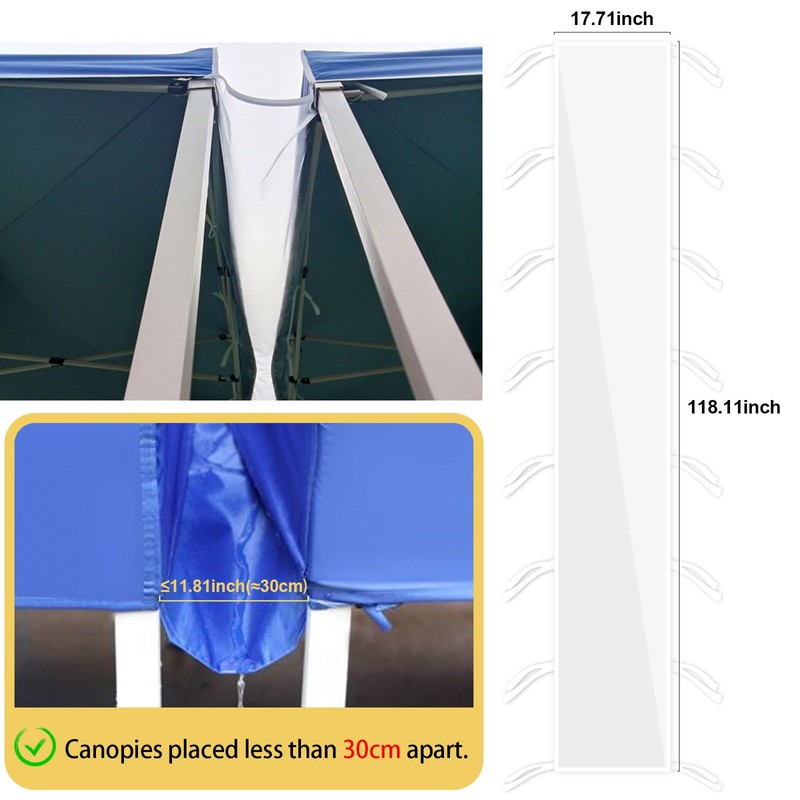 VirgoCCY 3-Pack Rain Gutter for Tents, 10 FT PVC Vinyl