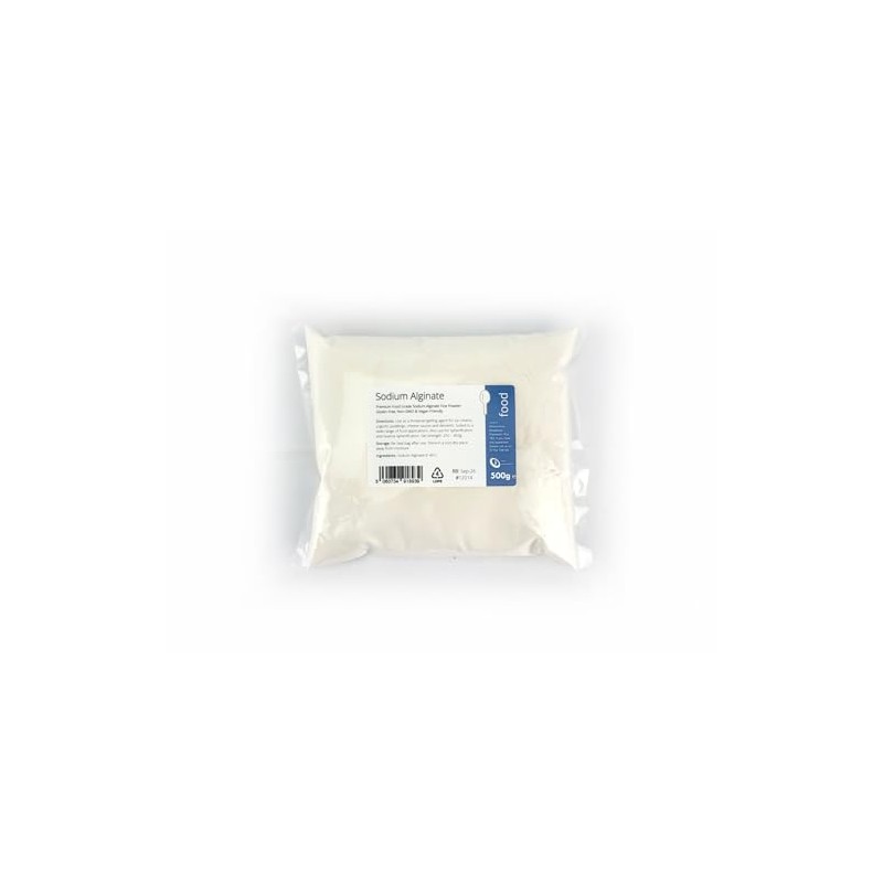 Sodium Alginate 500g - Food Grade Natural Thickener/Gelling Agent -