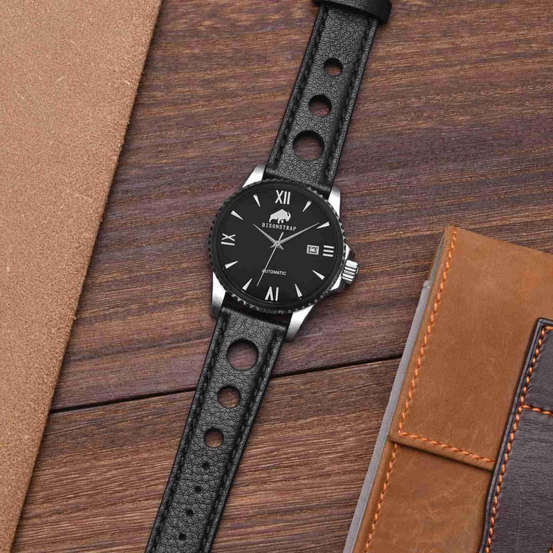 BISONSTRAP Rally Men's Leather Watch Strap Width 18 mm 20