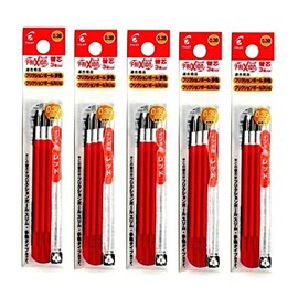 Pilot FriXion Ball Slim and Multicolor Refill 0.38mm, 3 Pack x 5, Red LFBTRF30UF3R x 5, Pack of 5