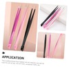 IWOWHERO 3pcs Dual-ended Nail Art Tweezers Straight Tweezers for Nail