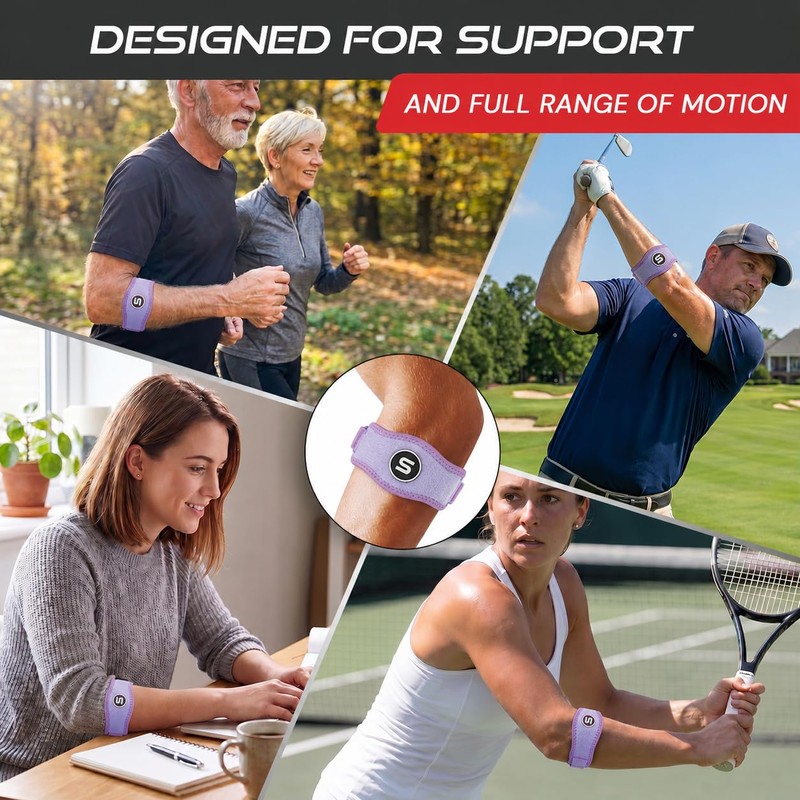 Sleeve Stars Tennis Elbow Brace Men & Women, 9"-23" (Single/Light