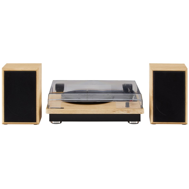Crosley CR6043A-NA Brio Bluetooth Turntable Shelf System with Included Speakers,