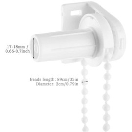2 Kit Roller Blind Holder Window 17 mm Fittings Replacement Parts Chain Hoist Replacement Clamp Holder Clamp Support No Drilling for Blackout Roller Blind, Window Klemmfix Roller Blind, Double Roller Blind (White)