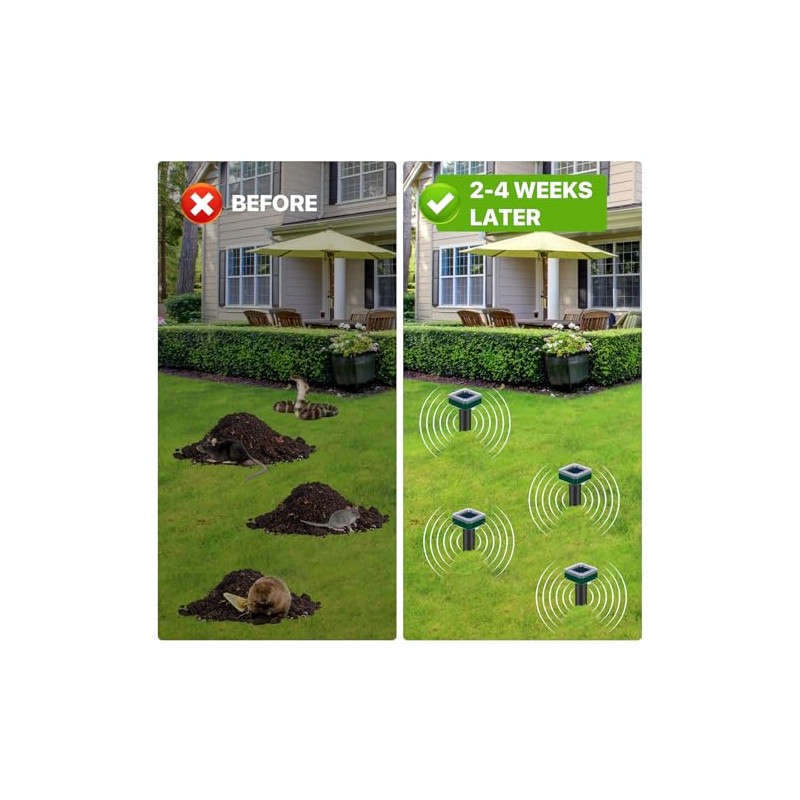12 Pcs Tirgo Mole Repellent Solar Powered for Lawns Snake