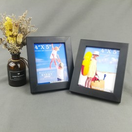 bailnyosa 4x5 Picture Frame Black - 5x4 Wooden Photo Frame - Made of Real Wood With plexiglass Photo Protection - Ready For Wall Hanging And Table Standing Display（Set of 2）…