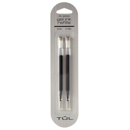 TUL® Gel Pen Refills, Medium Point, 0.7 mm, Black Ink, Pack Of 2 Refills