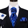 Barry.Wang Conjunto de gemelos cuadrados de seda Ascot para hombre,