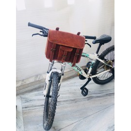 Genuine Goat Leather Messenger Satchel Motorcycle Tool Bag Brown Handlebar Sissy bar Travel bag Saddlebags Panniers