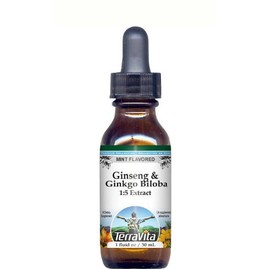 Eleuthero and Ginkgo Combination - Glycerite Liquid Extract (1:5) Mint Flavored Alcohol-Free (1 oz, ZIN: 516396) - 3 Pack