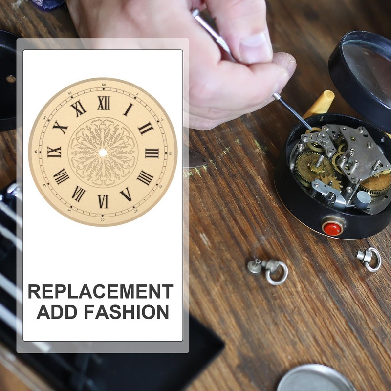 OSALADI Wall Clock Face Replacement Aluminum Round Clock Dial Roman