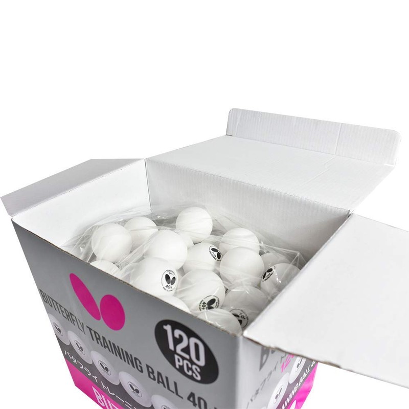 Butterfly 95840 Table Tennis Balls, Training Balls, 40+ White, 10