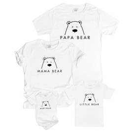 The Spunky Stork Family Mama Papa Baby Bear Matching Tshirt for Moms & Dads